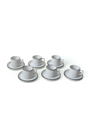 Hermia X00019023 Juego de tazas de té de cerámica en blanco mate (6 piezas)